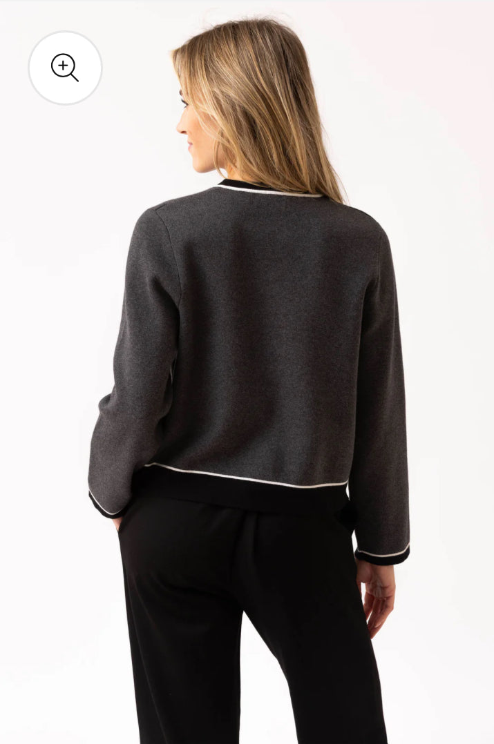 Marble - Charcoal 2 Tone Cardigan