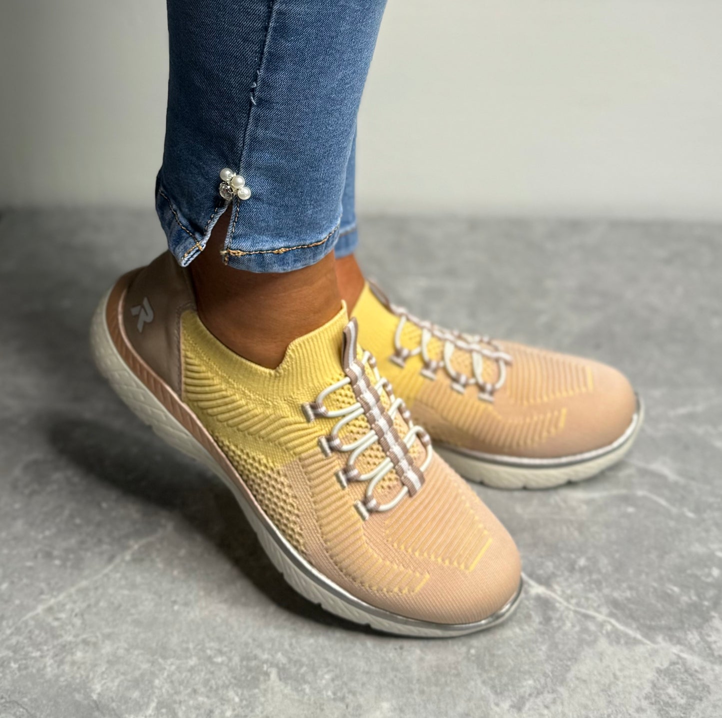 Rieker - Yellow Combo Ready2Go Sock Trainer