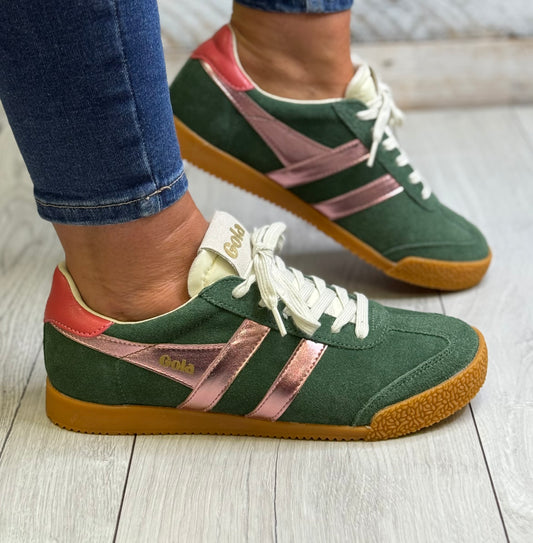 Gola - ‘Elan Glitz' Evergreen/Pink/Coral Trainer