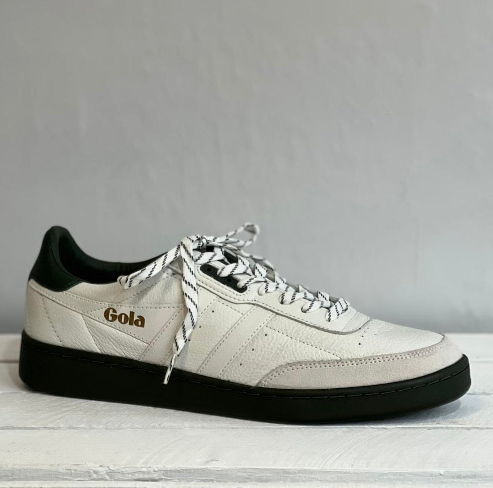 Gola - Mens 'Contact' White/Khaki Combo Leather Trainer