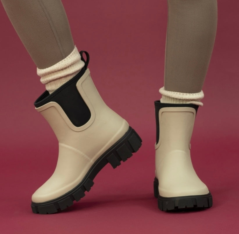 Lazy Dogz - ‘Lake’ Cream Ankle Wellington