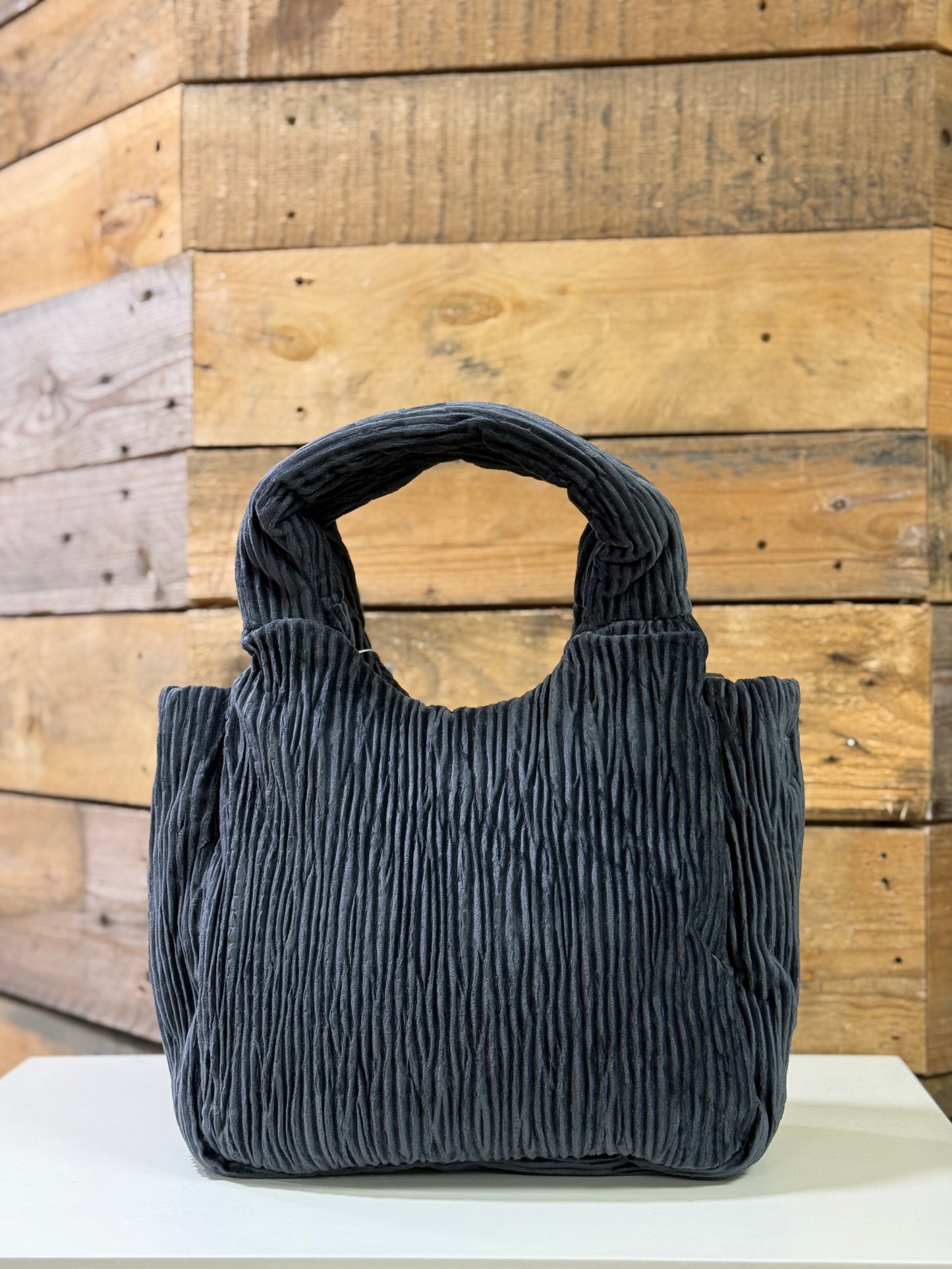 hannah k - 'Brianna' Grey Cord Small Handbag