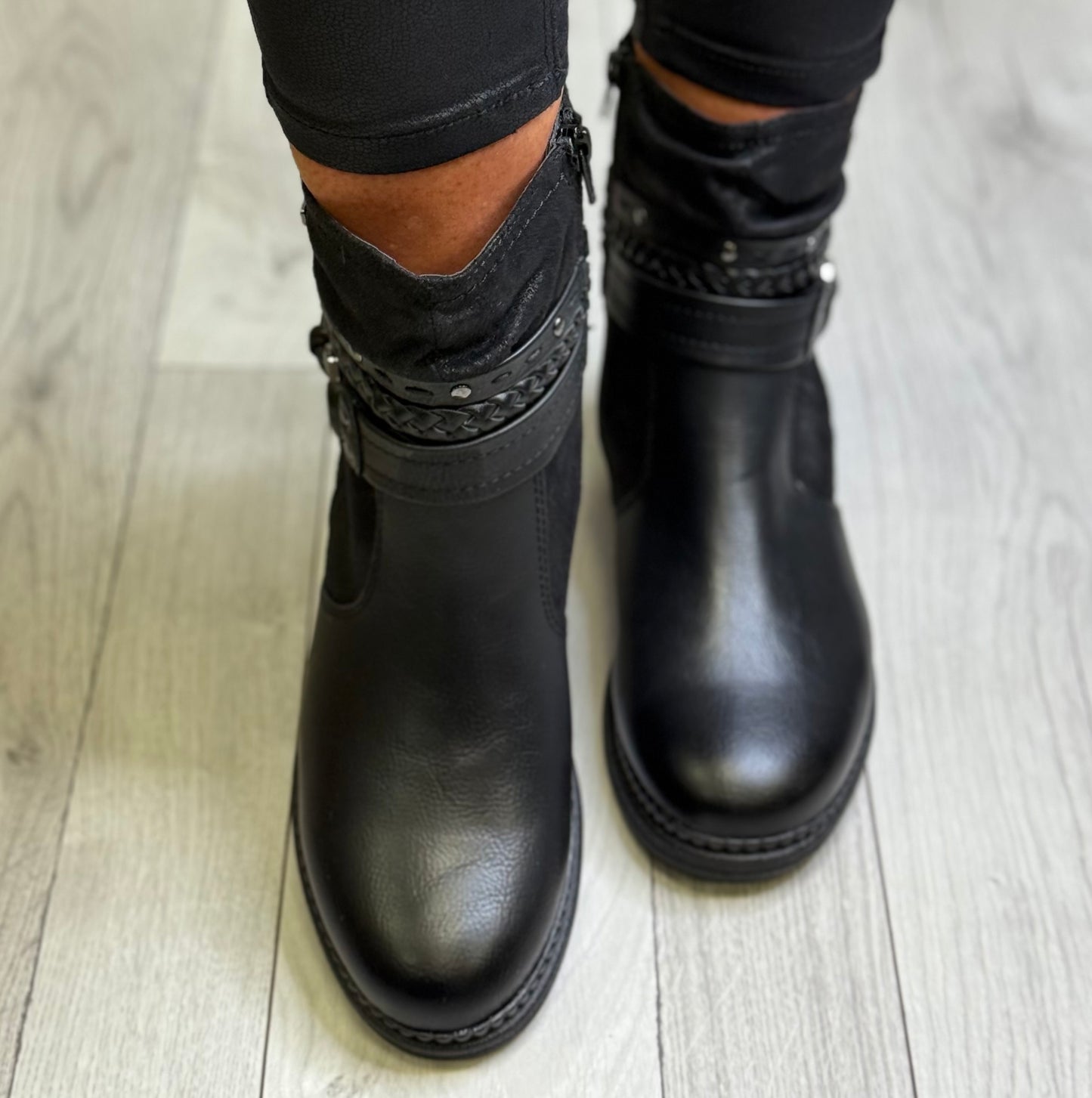 Jana - Black Strap Detail ‘Tex’ Softline Boot