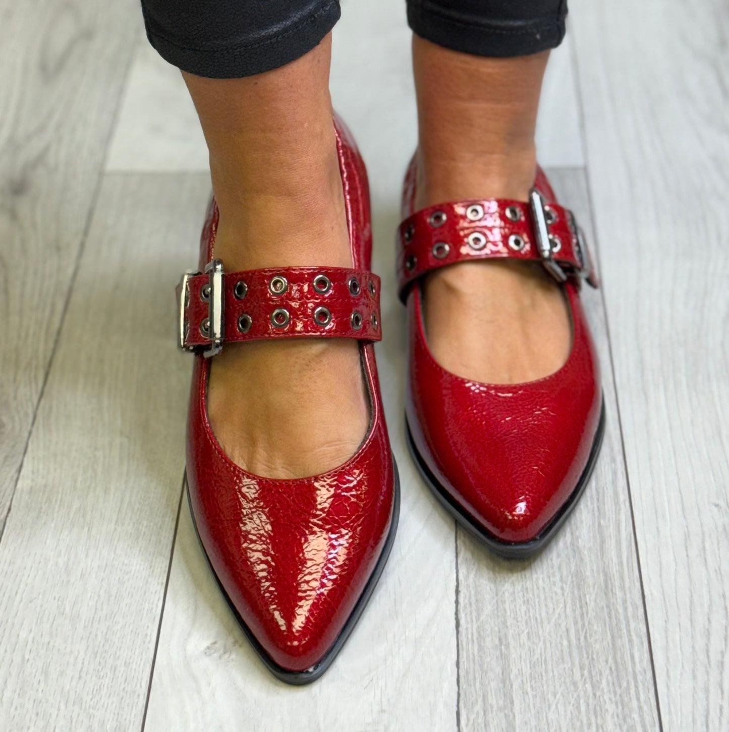 Marco Tozzi - Red Patent Pointed Shoe