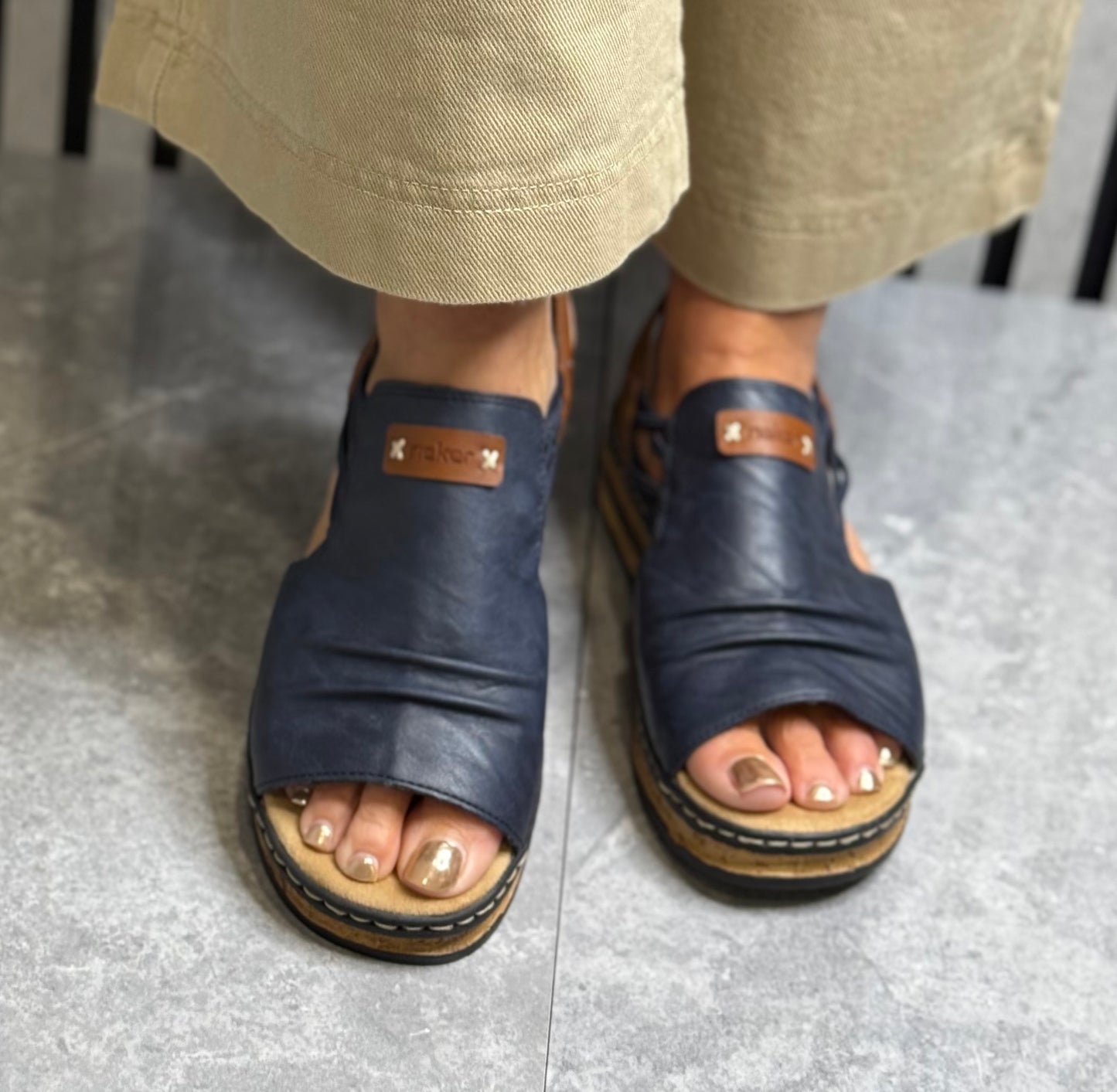 Rieker - Navy Detailed Sandal