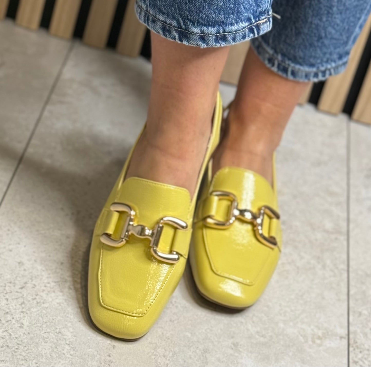 Zanni & Co - 'Diraz One' Canary Patent Slingback