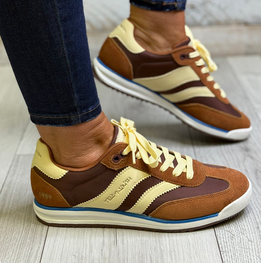 Teddy Smith - Brown Combo Leather Trainer