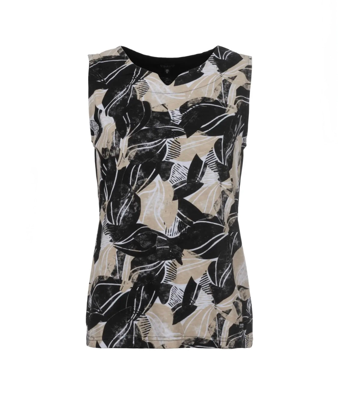 S’questo - Black/Beige Vest Top