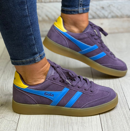 Gola - ‘Viper’ Plum/Pacific/Pollen Gum Sole Suede Trainer