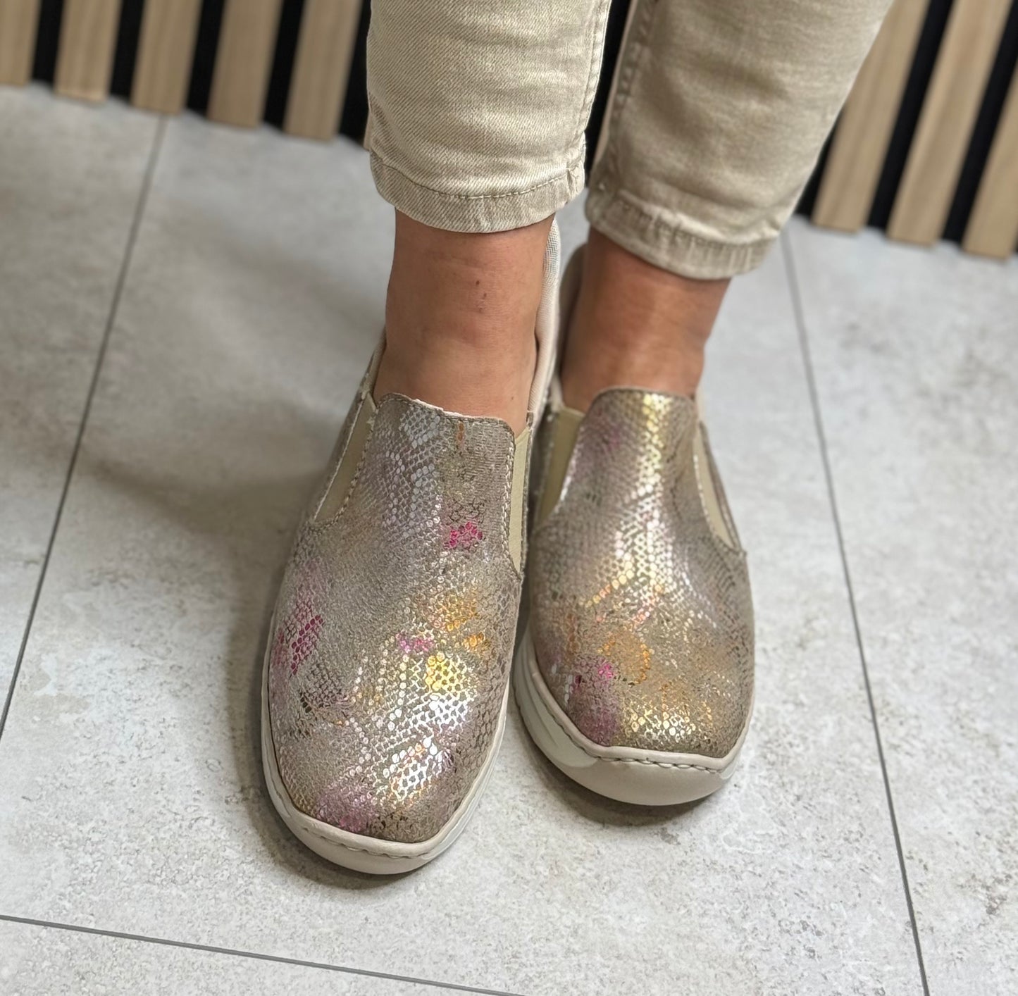 Rieker - Multi Snake Slip On Wedge Shoe