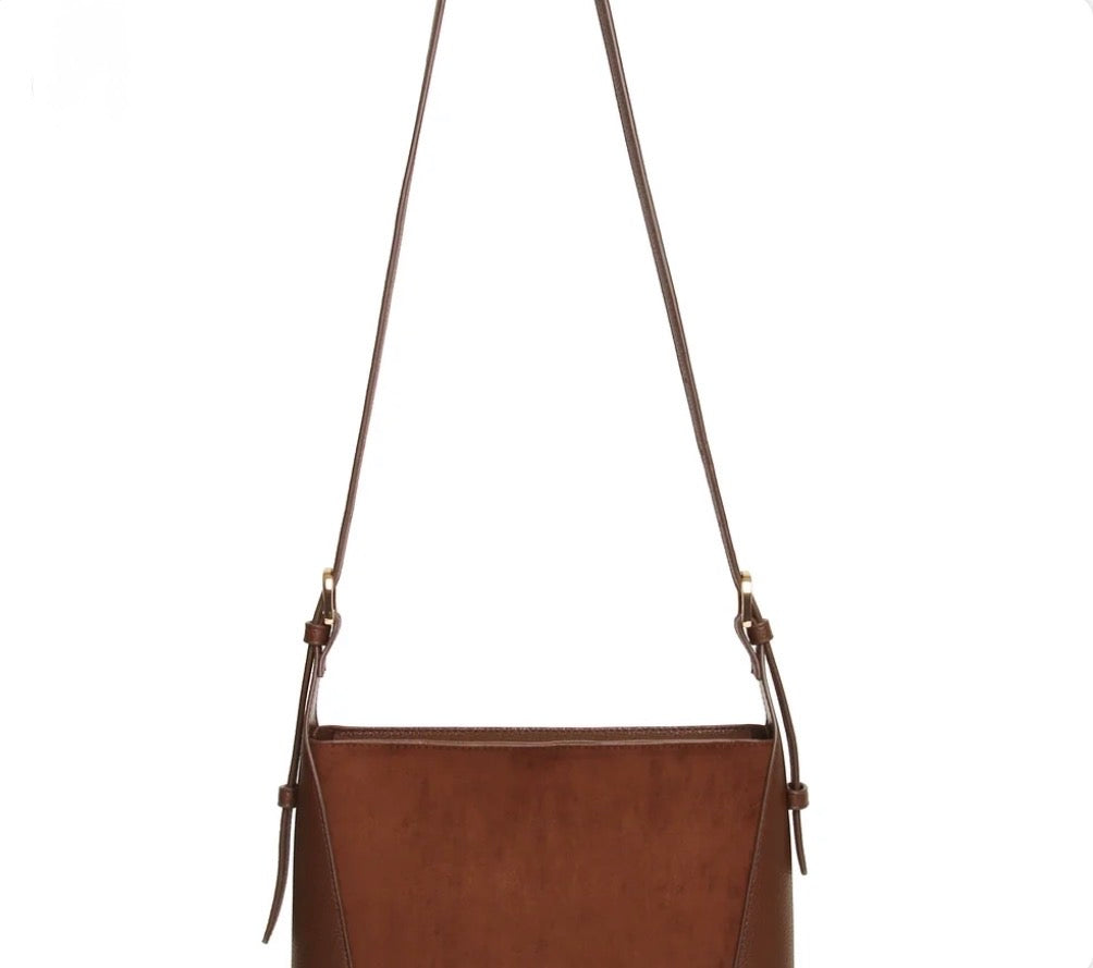 Alice Wheeler - Kensington Chocolate Suede Crossbody Bag