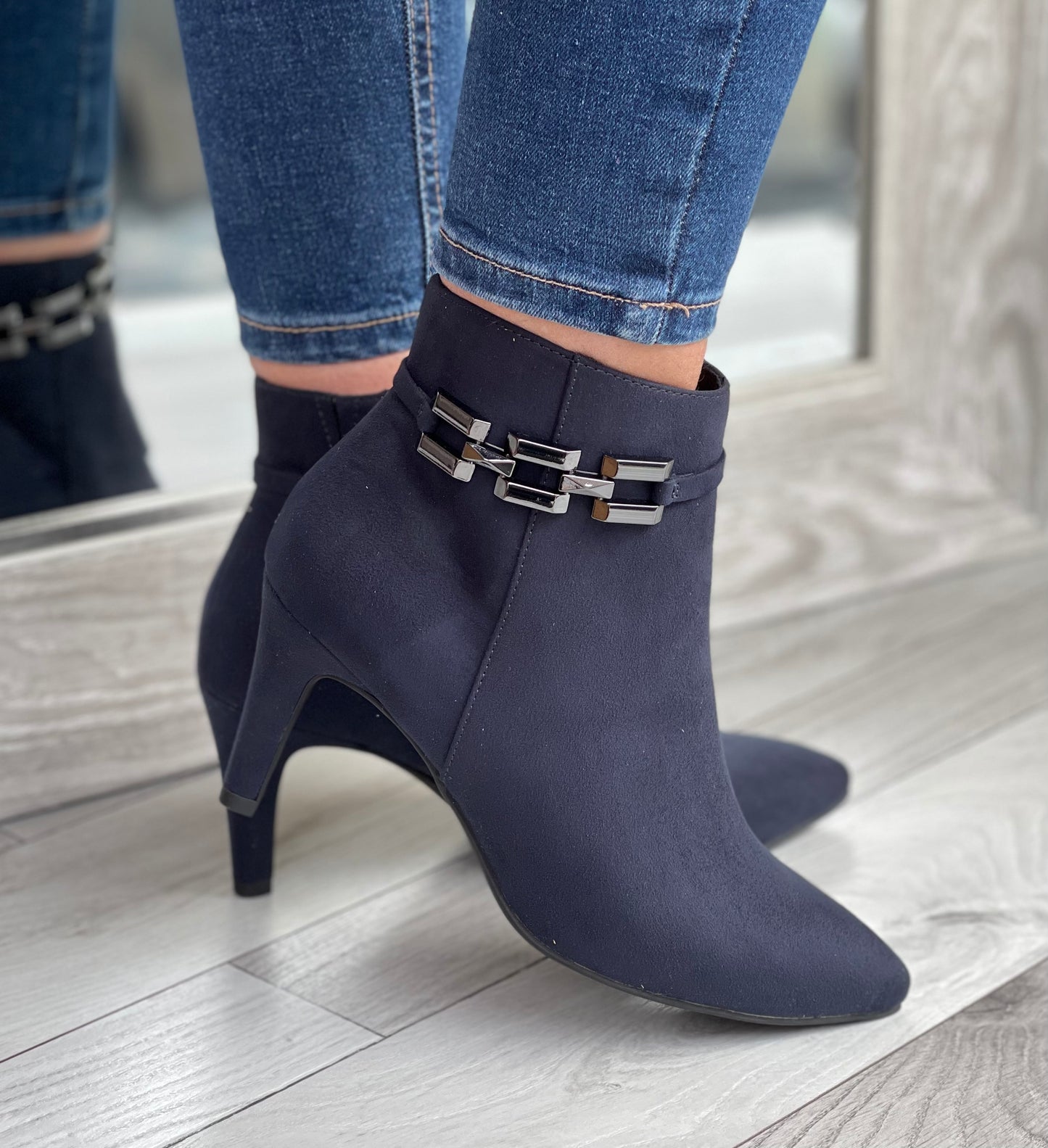 S Oliver - Navy Detailed Dress Boot