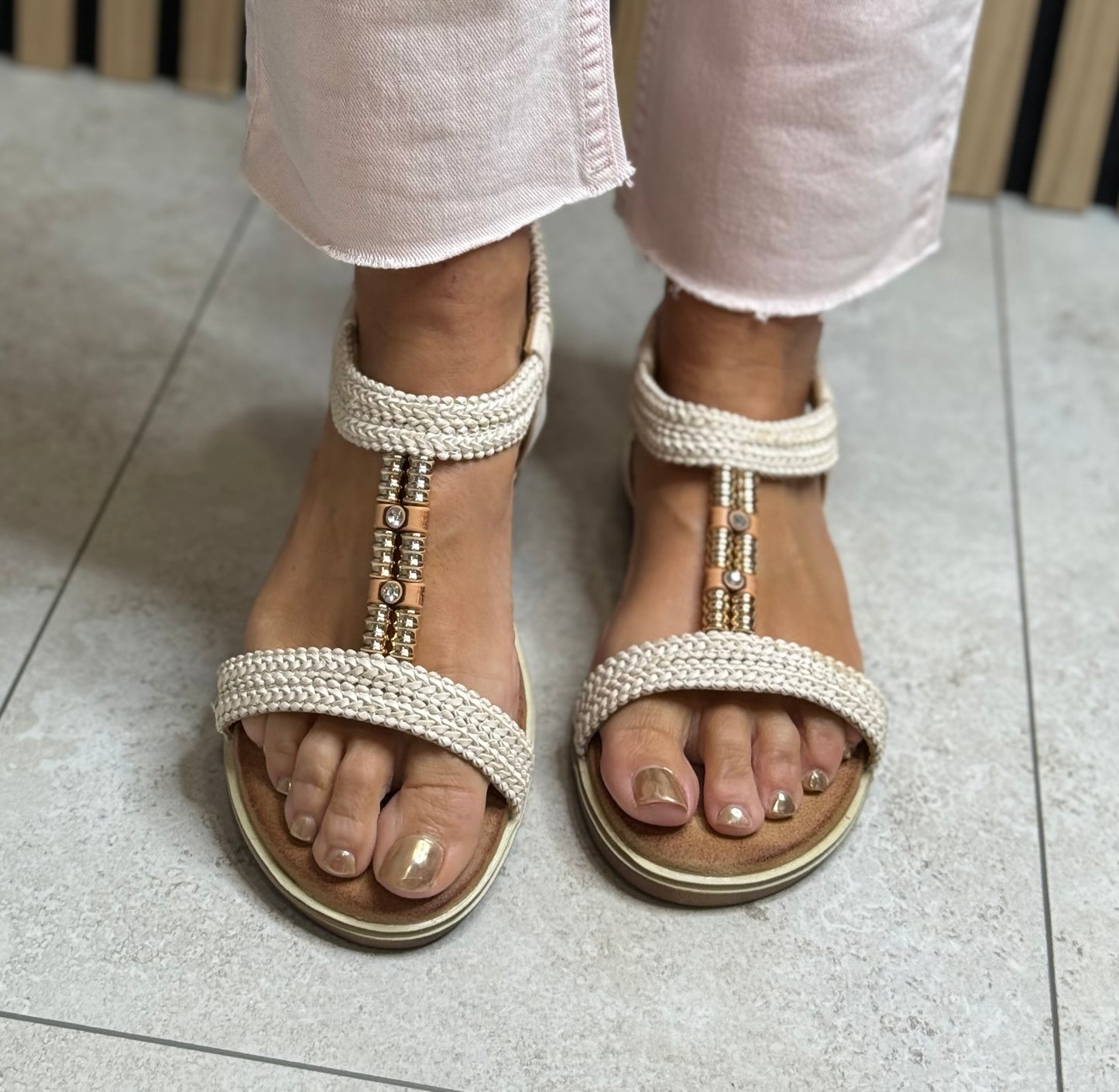 Lunar - 'Portofino' Beige Detail Sandal