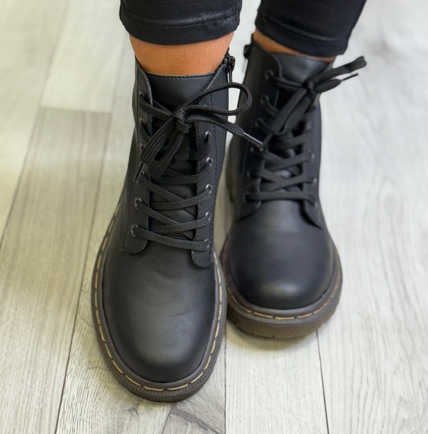 Rieker - Matte Black Laced Boot