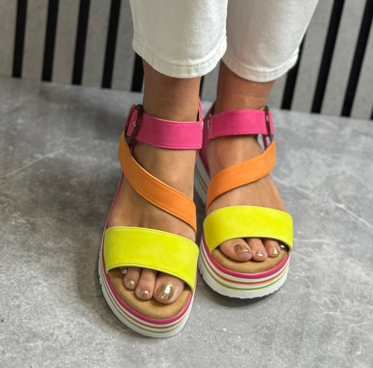 Lunar - 'Issy' Fuchsia Combo Sandal