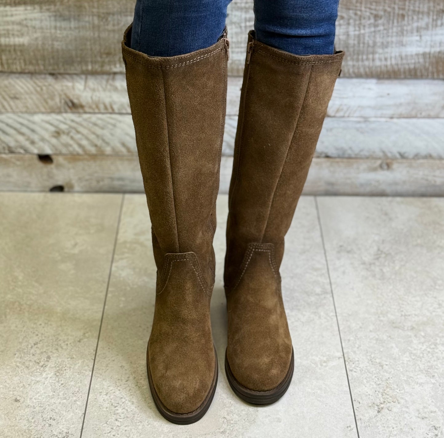 Tamaris - Brown Long Suede Boot