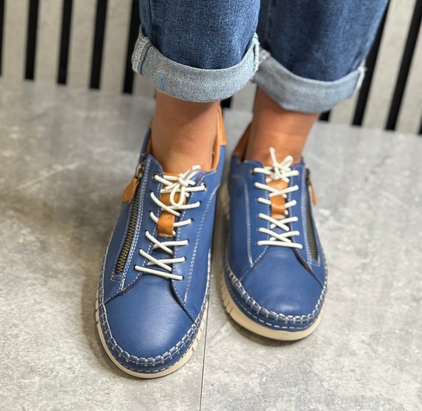 Modella - ‘Josie' Blue Casual Leather Shoe
