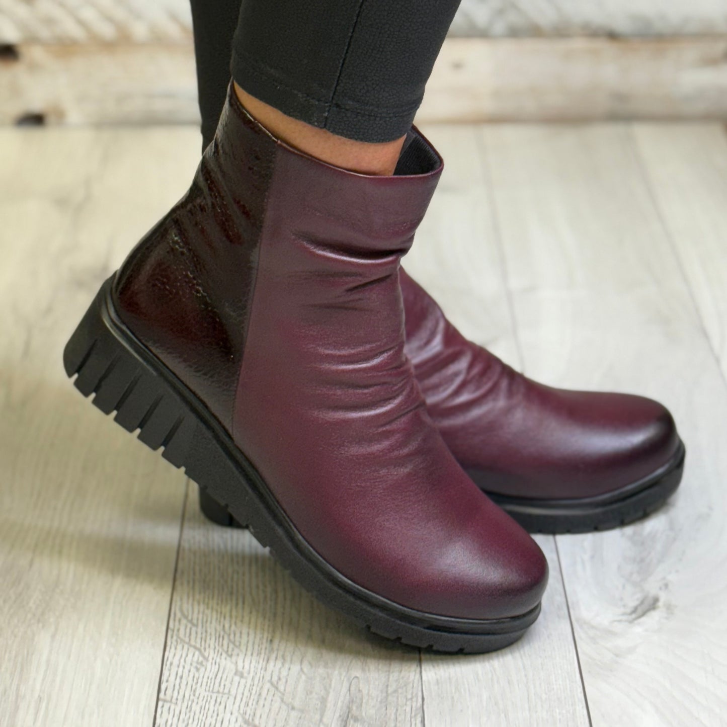 Lotus - 'Adlee' Burgundy Leather Ankle Boot