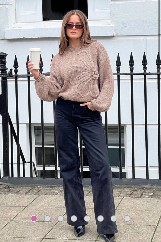 Girl In Mind - Lunetta Flower Knit Jumper