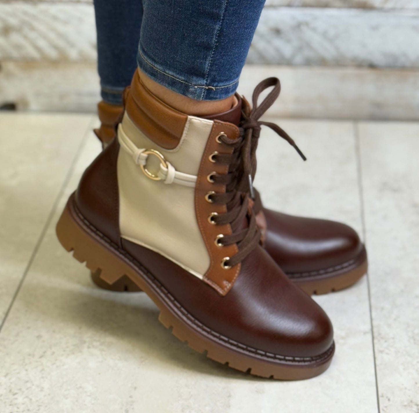 Patrizio Como - 'Favara' Brown Combo Laced Boot