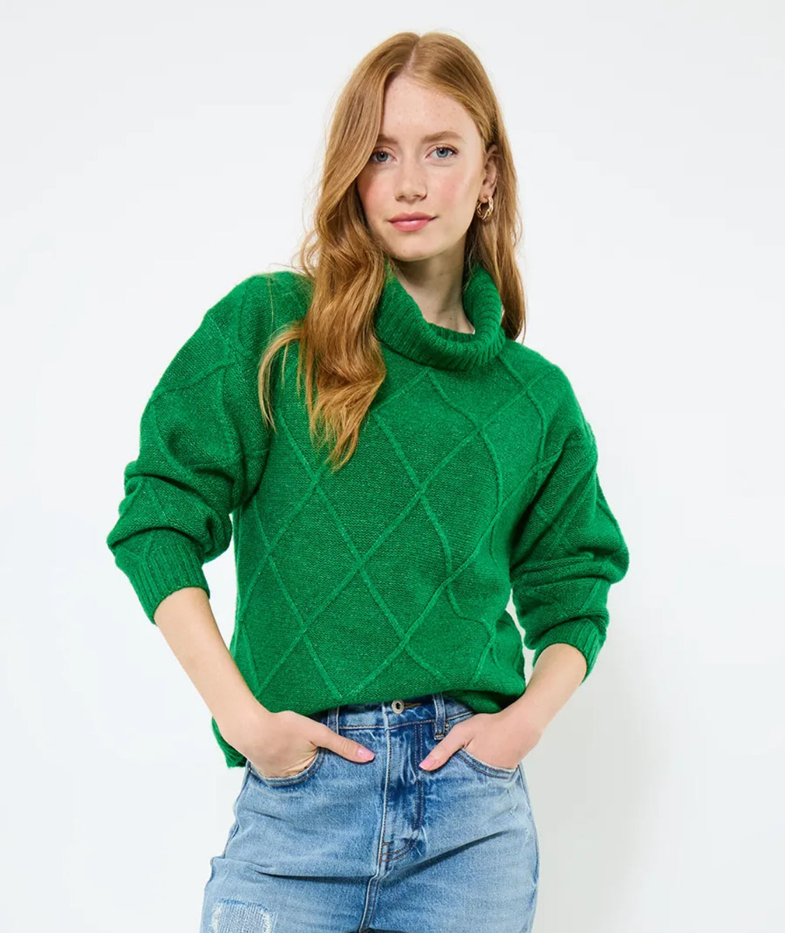 Joe Browns - Remarkable Roll Neck Diamond Knit Jumper