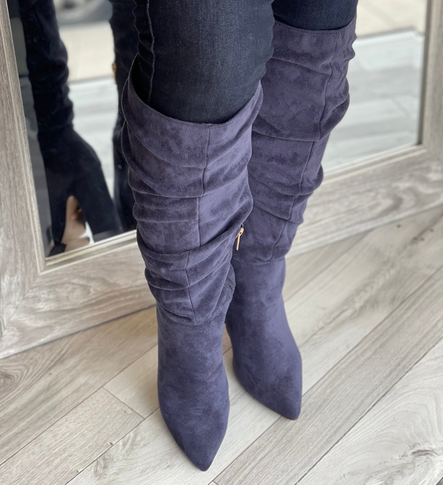 Una Healy - 'Famous Friends' Cobalt Long Slouch Boot
