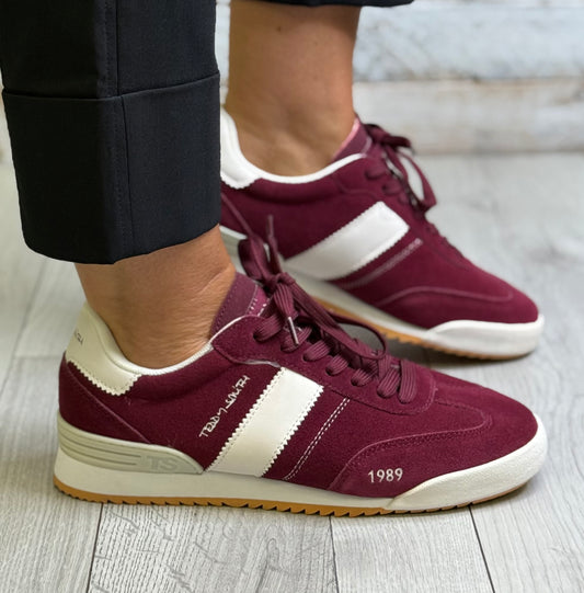 Teddy Smith -  Burgundy Suede Trainer (120319)