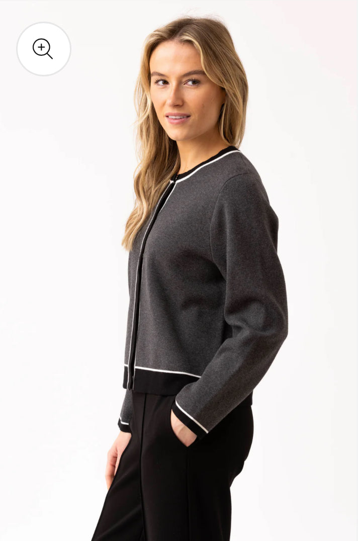 Marble - Charcoal 2 Tone Cardigan