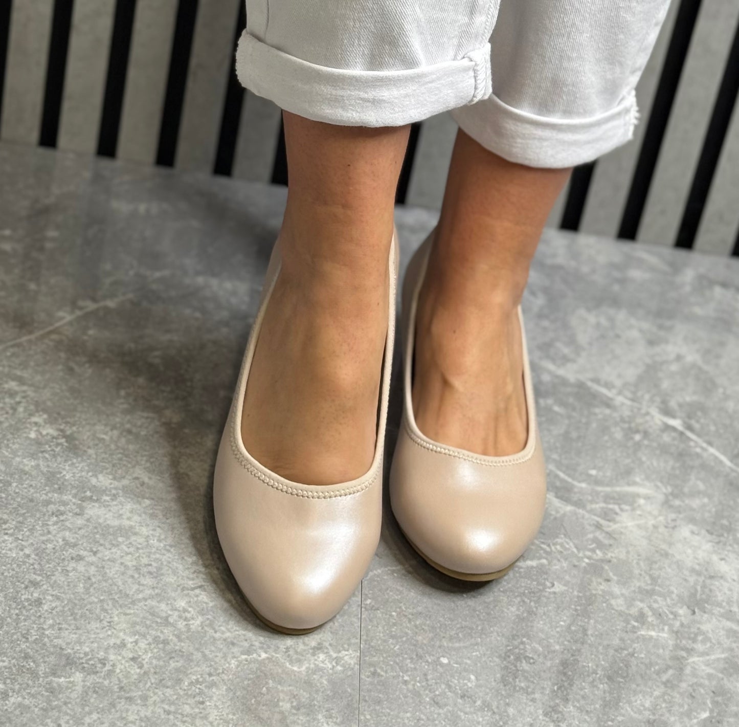 Jana - Pearlized Nude Shoe