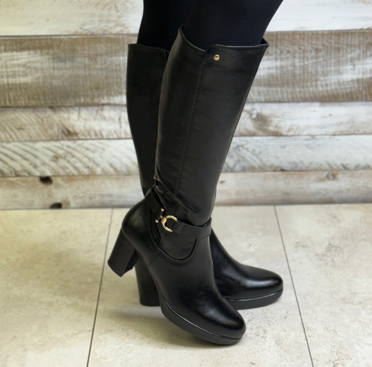 Patrizio Como - 'Linz' Black Long Leather Boot