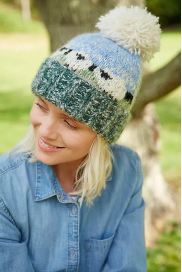 Pachamama - ‘Hazy Sheep’ Sherpa Bobble Beanie Hat