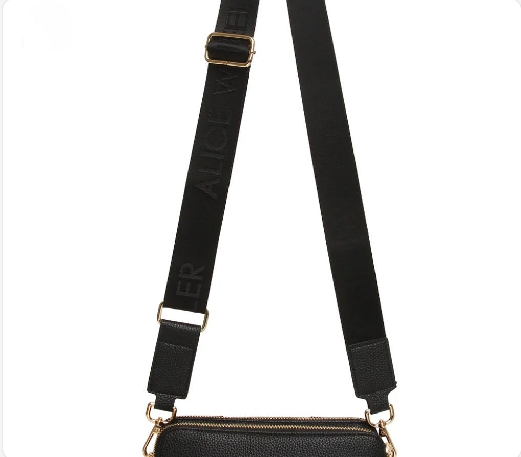 Alice Wheeler - Kensington Black Double Zip Crossbody
