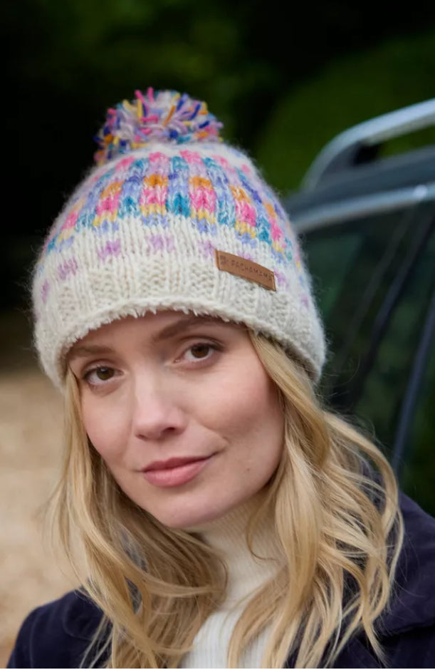 Pachamama - ‘Arundel’ Oatmeal Bobble Beanie Hat