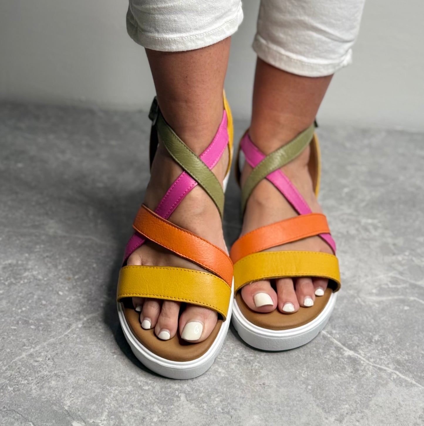 Hannah K - 'Haven' Rose Multi Leather Sandal