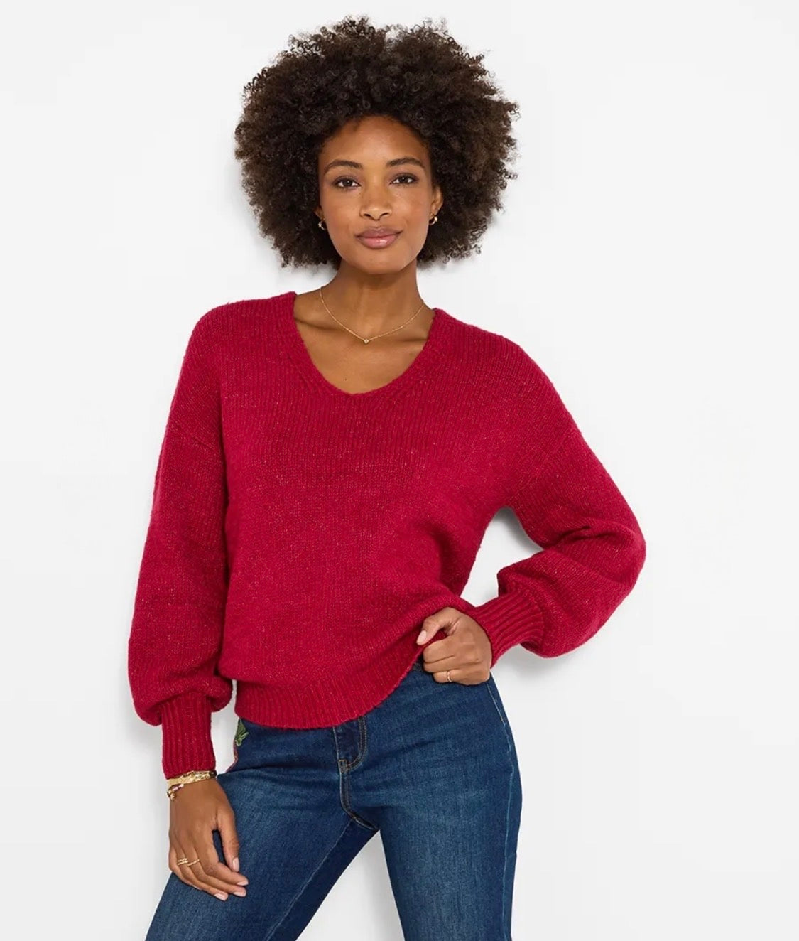 Joe Browns - Bright Pink Oh So Cosy V Neck Jumper