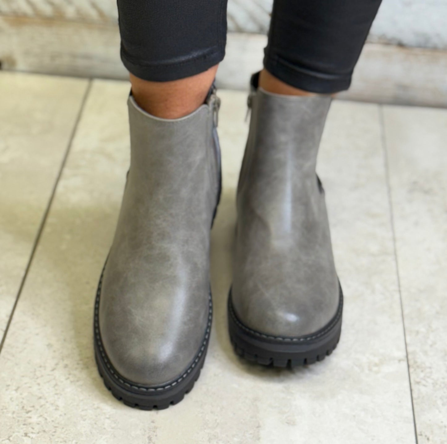 Lotus - 'Prescott' Grey/Zebra Print Chelsea Boot