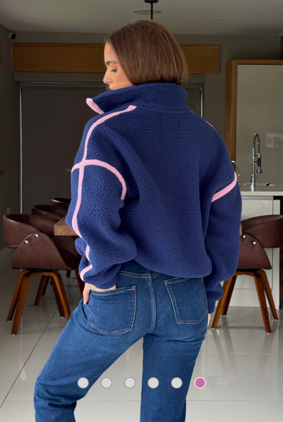 Girl In Mind - Lulu Navy 1/4 Zip Feece