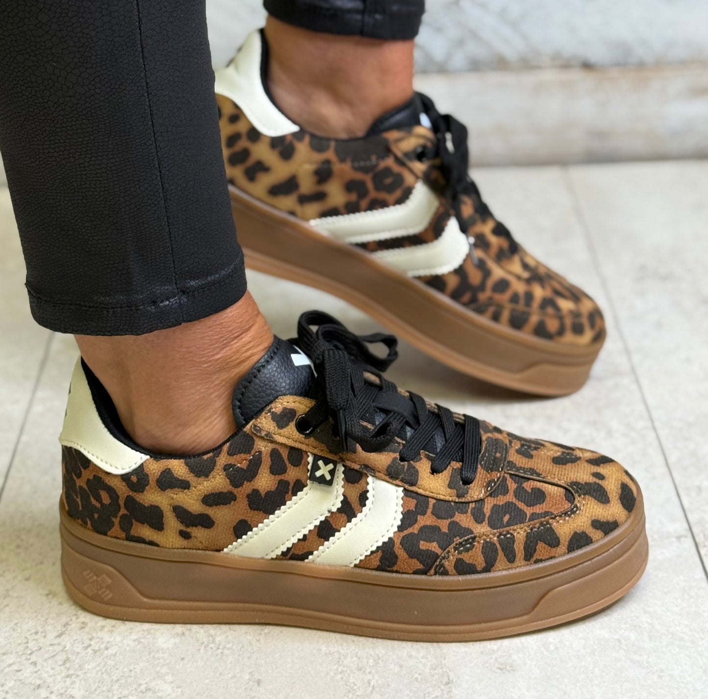 Xti - Leopard Print Combo Trainer (144584)