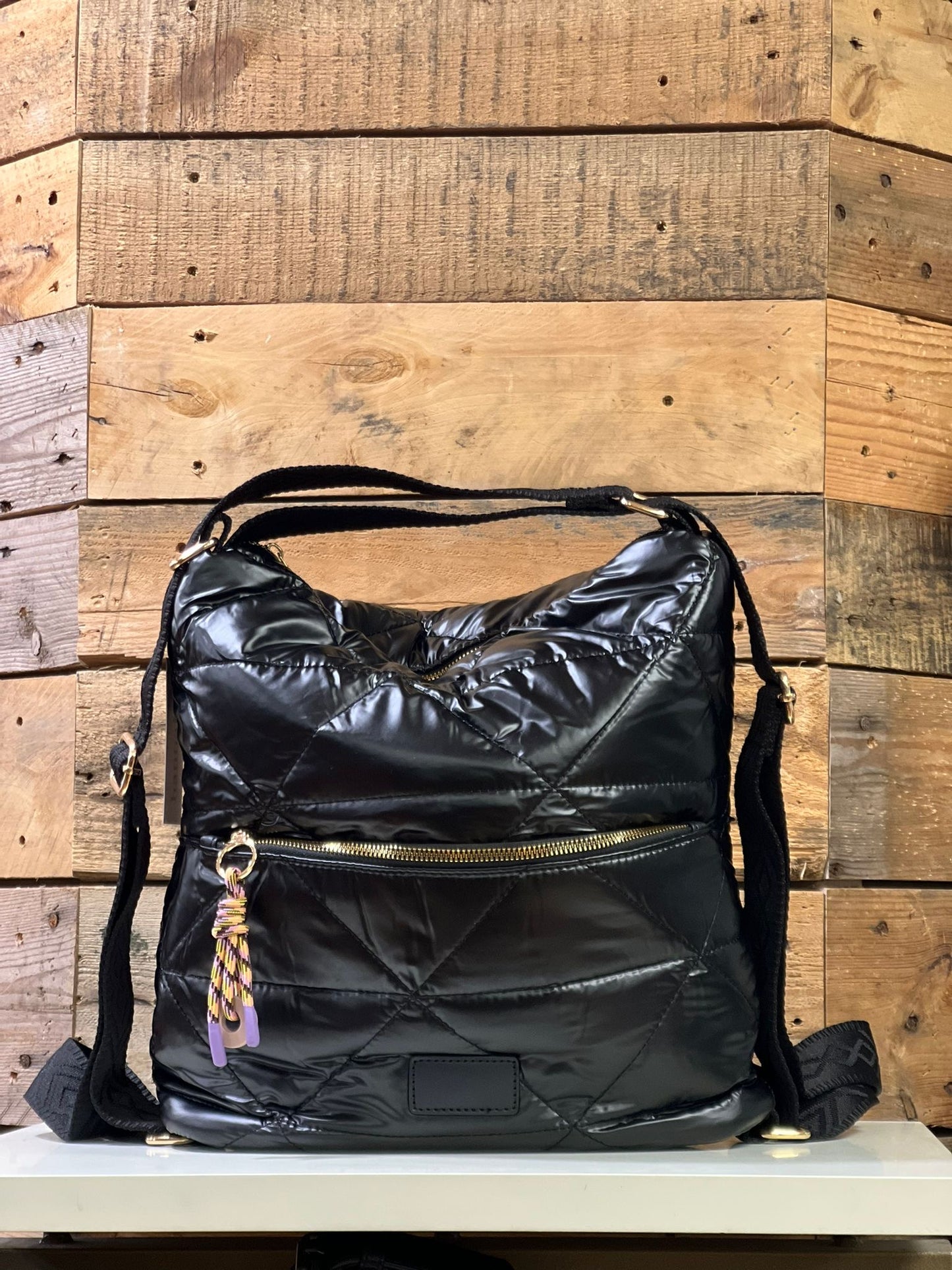 hannah k - Black Padded Handbag