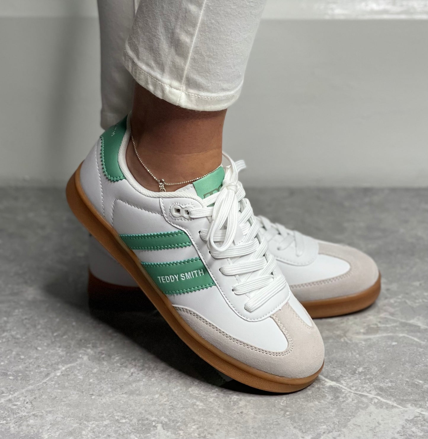 Teddy Smith - White/Green Combo Trainer