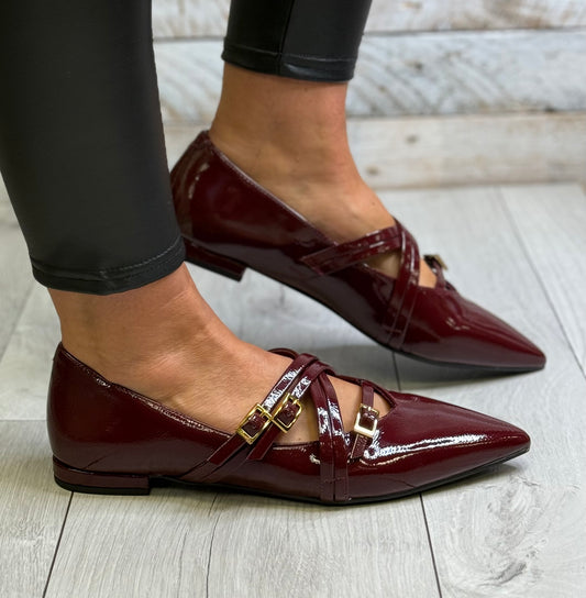 Tamaris - Merlot Pointed Ballerina Shoe