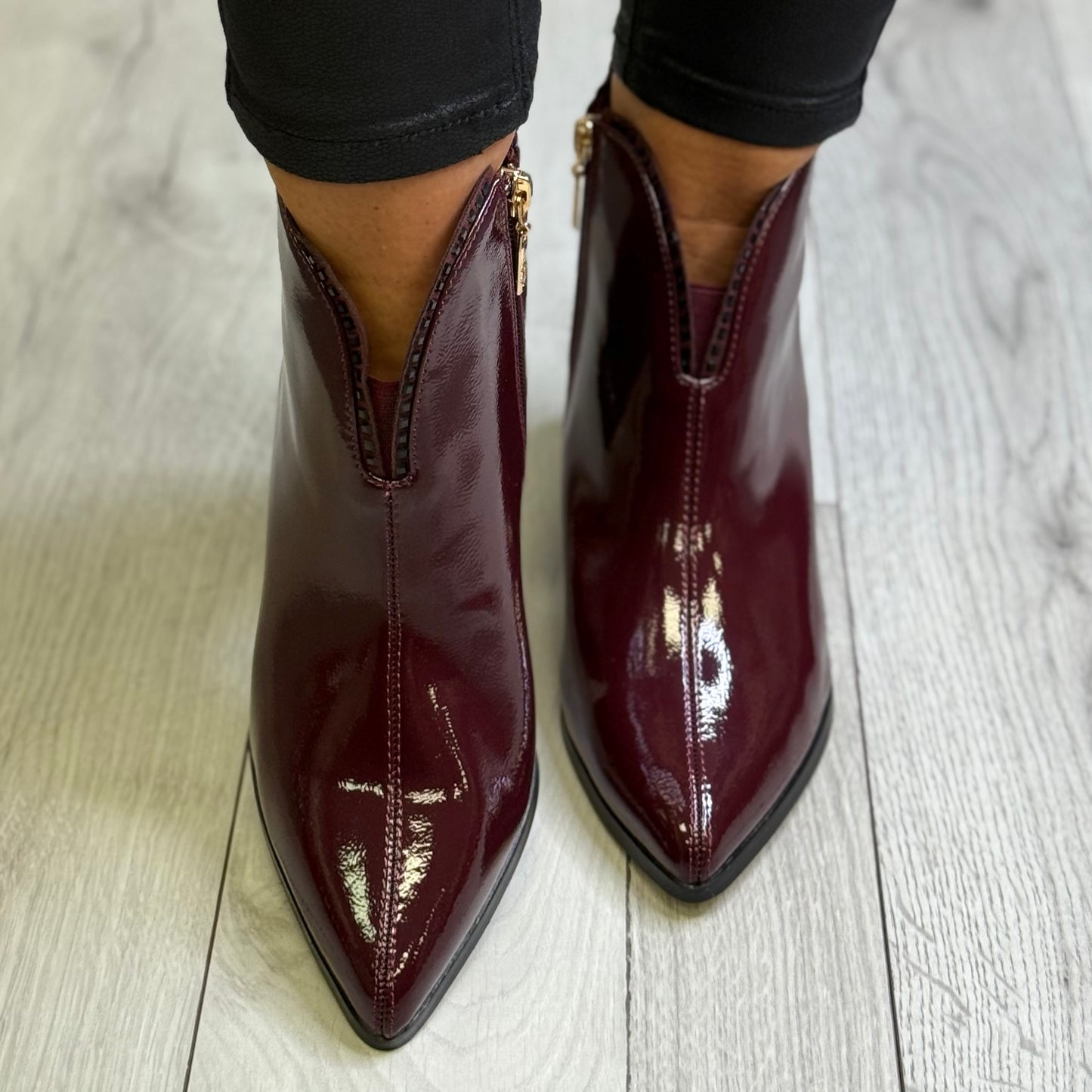 Kate Appleby - ‘Bethesda' Damson Patent Ankle Boot