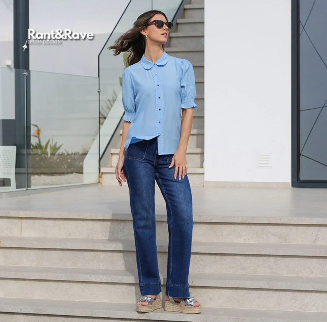 Rant & Rave - 'Gabrielle' Blue Shirt