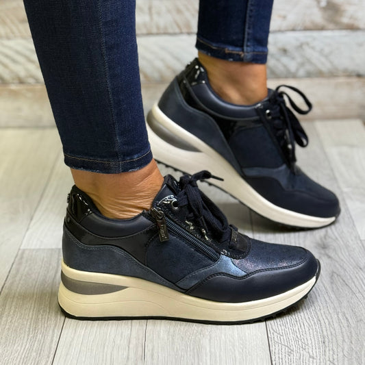 Lotus - 'Pluto' Navy Wedge Trainer