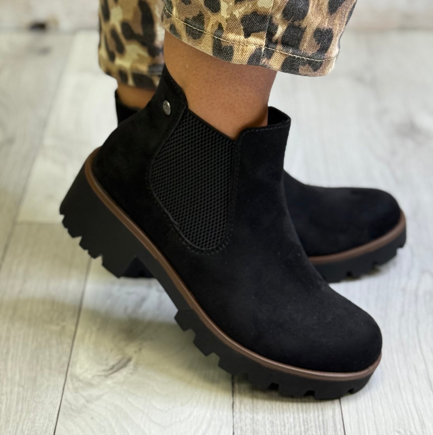 Rieker - Black Faux Suede Chelsea Boot