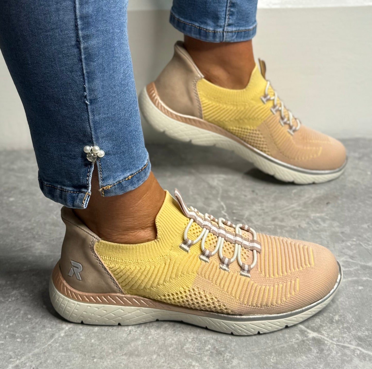 Rieker - Yellow Combo Ready2Go Sock Trainer