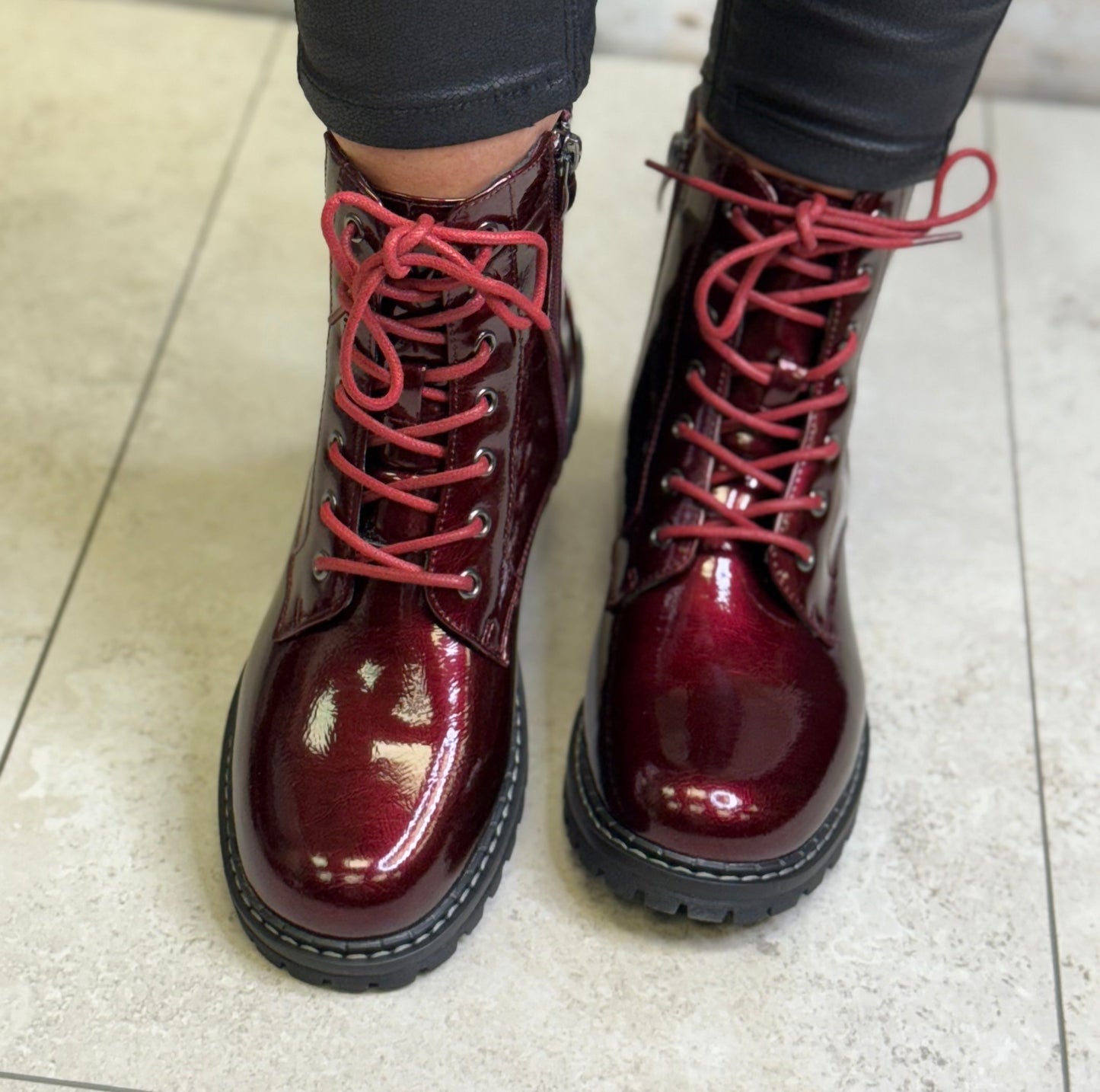 Lunar - 'Alexis' Burgundy Patent Boot
