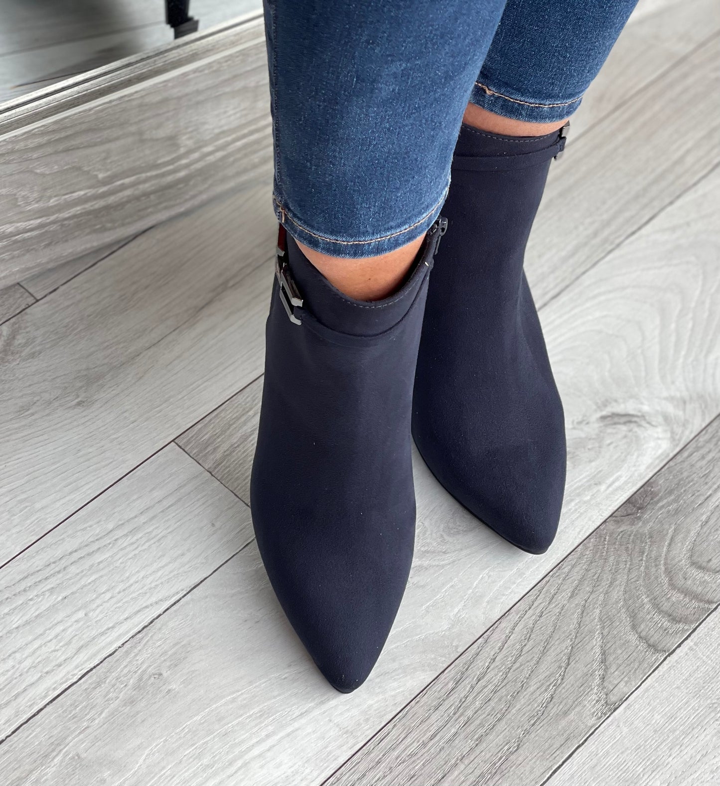 S Oliver - Navy Detailed Dress Boot