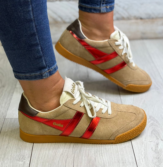 Gola - ‘Elan Glitz' Light Caramel/Red/Dark Brown Trainer