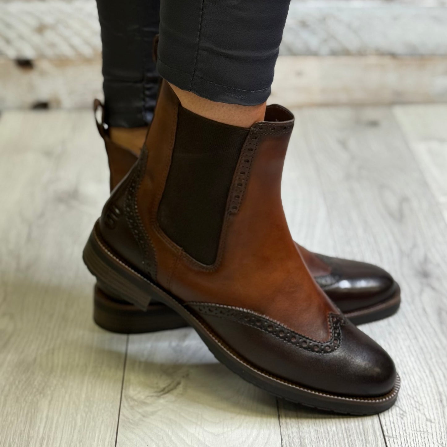 Bagatt- Cognac Leather Gusset Boot